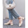 imageCoutgo Womens Mary Jane Chunky Low Heels Closed Square Toe Ankle Strap Pumps Wedding Party Dress ShoesBeige