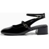 imageCoutgo Womens Mary Jane Chunky Low Heels Closed Square Toe Ankle Strap Pumps Wedding Party Dress ShoesBlack