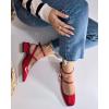 imageCoutgo Womens Mary Jane Chunky Low Heels Closed Square Toe Ankle Strap Pumps Wedding Party Dress ShoesRed