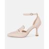 imageCoutgo Womens Pointed Toe Stiletto Heels Ankle Strap Pumps Party Wedding Dress ShoesApricot