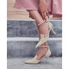 imageCoutgo Womens Pointed Toe Stiletto Heels Ankle Strap Pumps Party Wedding Dress ShoesBeige