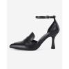 imageCoutgo Womens Pointed Toe Stiletto Heels Ankle Strap Pumps Party Wedding Dress ShoesBlack
