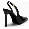 imageCoutgo Womens Slingback High Heels Pointed Toe Stilettos Metal Buckle Dress Party Pump ShoesBlack
