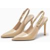imageCoutgo Womens Slingback High Heels Pointed Toe Stilettos Metal Buckle Dress Party Pump ShoesKhaki