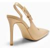 imageCoutgo Womens Slingback High Heels Pointed Toe Stilettos Metal Buckle Dress Party Pump ShoesKhaki