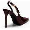 imageCoutgo Womens Slingback High Heels Pointed Toe Stilettos Metal Buckle Dress Party Pump ShoesRedBrown