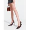 imageCoutgo Womens Slingback High Heels Pointed Toe Stilettos Metal Buckle Dress Party Pump ShoesRedBrown
