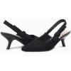 imageCoutgo Womens Slingback Kitten Heels Closed Pointed Toe Bowknot Knitted Slip On Work Pumps Dress ShoesBlack