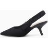 imageCoutgo Womens Slingback Kitten Heels Closed Pointed Toe Bowknot Knitted Slip On Work Pumps Dress ShoesBlack