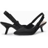 imageCoutgo Womens Slingback Kitten Heels Closed Pointed Toe Bowknot Knitted Slip On Work Pumps Dress ShoesBlack Satin