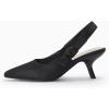 imageCoutgo Womens Slingback Kitten Heels Closed Pointed Toe Bowknot Knitted Slip On Work Pumps Dress ShoesBlack Satin