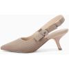 imageCoutgo Womens Slingback Kitten Heels Closed Pointed Toe Bowknot Knitted Slip On Work Pumps Dress ShoesLight Coffee