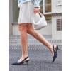 imageCoutgo Womens Slingback Kitten Heels Closed Pointed Toe Bowknot Knitted Slip On Work Pumps Dress ShoesNavy