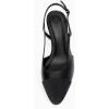 imageCoutgo Womens Slingback Kitten Heels Low Chunky Heel Splicing Toe Office Wedding Dress Pumps ShoesBlack