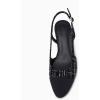 imageCoutgo Womens Slingback Kitten Heels Low Chunky Heel Splicing Toe Office Wedding Dress Pumps ShoesBlack Knit