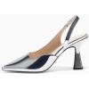 imageCoutgo Womens Slingback Stiletto High Heels Closed Pointed Toe Pumps DOrsay Sexy Office Dress ShoesSilver