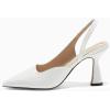 imageCoutgo Womens Slingback Stiletto High Heels Closed Pointed Toe Pumps DOrsay Sexy Office Dress ShoesWhite
