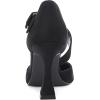 imageWomens One Cross Strap Pumps Pointed Toe Stiletto High Heels Buckle Strap Dress Shoes Cool Black