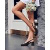 imageWomens Slingback Block Heels Closed Square Toe Dress Work Shoes Slip on Buckle Strap Business PumpsBlack