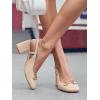 imageWomens Slingback Block Heels Closed Square Toe Dress Work Shoes Slip on Buckle Strap Business PumpsLight Khaki