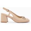 imageWomens Slingback Block Heels Closed Square Toe Dress Work Shoes Slip on Buckle Strap Business PumpsLight Khaki