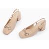 imageWomens Slingback Block Heels Closed Square Toe Dress Work Shoes Slip on Buckle Strap Business PumpsLight Khaki