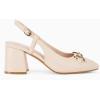 imageWomens Slingback Block Heels Closed Square Toe Dress Work Shoes Slip on Buckle Strap Business PumpsNude