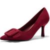 imageCoutgo Womens Closed Pointed Toe Pumps Stiletto High Heels Wedding Party Dress ShoesBurgundy