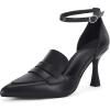 imageCoutgo Womens Pointed Toe Stiletto Heels Ankle Strap Pumps Party Wedding Dress ShoesBlack