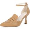 imageCoutgo Womens Pointed Toe Stiletto Heels Ankle Strap Pumps Party Wedding Dress ShoesCamel
