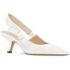 imageCoutgo Womens Slingback Kitten Heels Closed Pointed Toe Bowknot Knitted Slip On Work Pumps Dress ShoesWhite