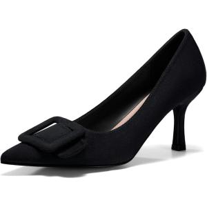 imageCoutgo Womens Closed Pointed Toe Pumps Stiletto High Heels Wedding Party Dress ShoesBlacksuede