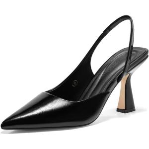 imageCoutgo Womens Slingback Stiletto High Heels Closed Pointed Toe Pumps DOrsay Sexy Office Dress ShoesBlack