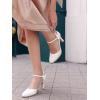 imageCoutgo Womens Chunky High Heels Closed Pointed Toe Ankle Strap Pumps Vintage DOrsay Dress Party ShoesWhite
