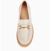 imageCoutgo Womens Chunky Platform Lug Sole Loafers Mid Heel Square Toe Dress Walking Work Shoes with Buckle ChainBeige