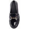 imageCoutgo Womens Chunky Platform Lug Sole Loafers Mid Heel Square Toe Dress Walking Work Shoes with Buckle ChainMirror Leather Black