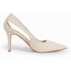 imageCoutgo Womens Dressy Heels Shoes Closed Pointed Toe Cut Out Pumps Casual Work ShoesBeige