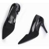 imageCoutgo Womens Dressy Heels Shoes Closed Pointed Toe Cut Out Pumps Casual Work ShoesBlack