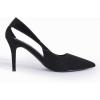 imageCoutgo Womens Dressy Heels Shoes Closed Pointed Toe Cut Out Pumps Casual Work ShoesBlack