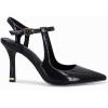 imageCoutgo Womens High Heels Pointed Toe Ankle Strap Pumps Patent Leather Sexy Stiletto Office Wedding Dress ShoesAblack