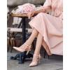 imageCoutgo Womens High Heels Pointed Toe Ankle Strap Pumps Patent Leather Sexy Stiletto Office Wedding Dress ShoesAnude