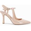 imageCoutgo Womens High Heels Pointed Toe Ankle Strap Pumps Patent Leather Sexy Stiletto Office Wedding Dress ShoesAnude