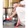 imageCoutgo Womens High Heels Pointed Toe Ankle Strap Pumps Patent Leather Sexy Stiletto Office Wedding Dress ShoesAred