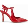 imageCoutgo Womens High Heels Pointed Toe Ankle Strap Pumps Patent Leather Sexy Stiletto Office Wedding Dress ShoesAred