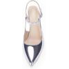 imageCoutgo Womens High Heels Pointed Toe Ankle Strap Pumps Patent Leather Sexy Stiletto Office Wedding Dress ShoesAsilver
