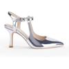 imageCoutgo Womens High Heels Pointed Toe Ankle Strap Pumps Patent Leather Sexy Stiletto Office Wedding Dress ShoesAsilver