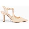 imageCoutgo Womens High Heels Pointed Toe Ankle Strap Pumps Patent Leather Sexy Stiletto Office Wedding Dress ShoesBsuede Nude