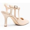 imageCoutgo Womens High Heels Pointed Toe Ankle Strap Pumps Patent Leather Sexy Stiletto Office Wedding Dress ShoesBsuede Nude