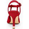 imageCoutgo Womens High Heels Pointed Toe Ankle Strap Pumps Patent Leather Sexy Stiletto Office Wedding Dress ShoesBsuede Red
