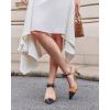 imageCoutgo Womens Kitten Heels Dress Shoes Closed Pointed Toe Ankle Strap Bow PumpsLight Brown